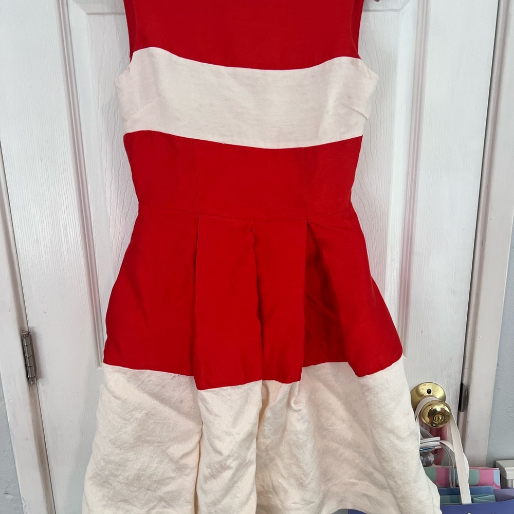 Kate Spade Vibrant Red and White Dress